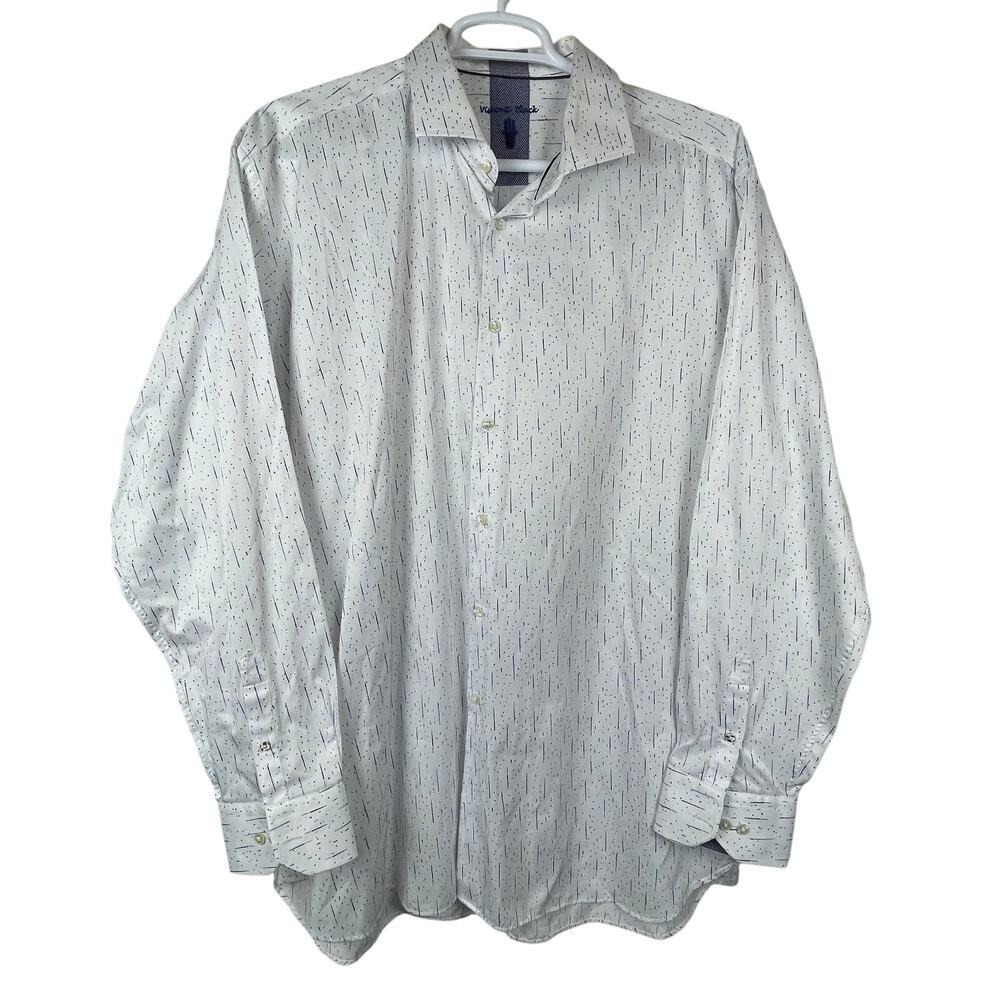 Visconti Black Luchiano 2XLT Big & Tall Button‎ Up Shirt Dots and Dotted Lines